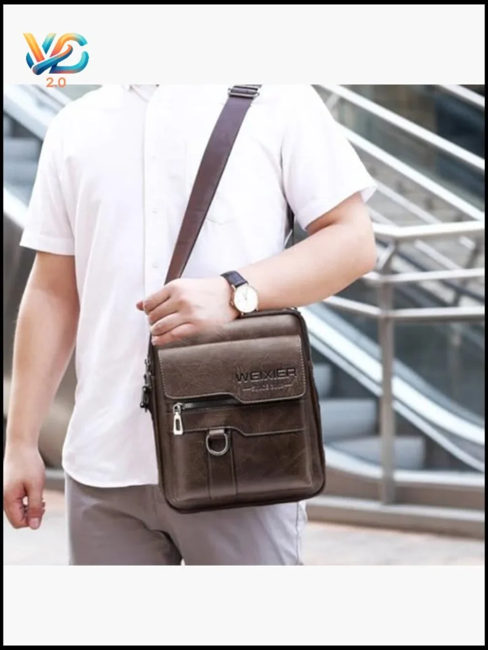 Messenger Bag for Men Crossbody Shoulder Purse Vintage PU Leather Satchel Pouch